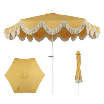 Collins 9 ft. Classic Cottage Tassel Market Patio Umbrella